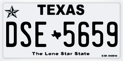 TX license plate DSE5659