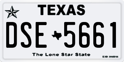 TX license plate DSE5661