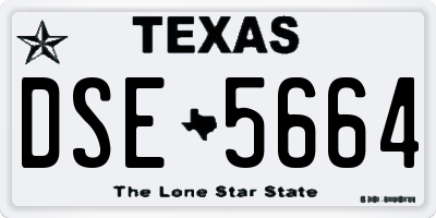 TX license plate DSE5664