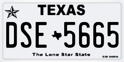 TX license plate DSE5665