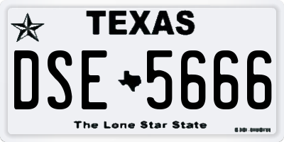 TX license plate DSE5666