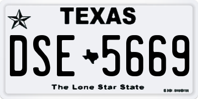TX license plate DSE5669