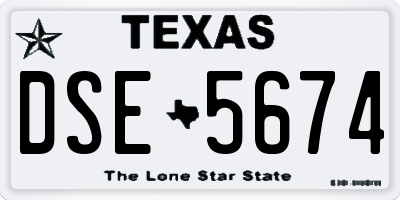 TX license plate DSE5674