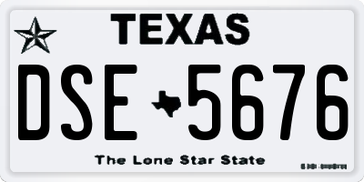TX license plate DSE5676