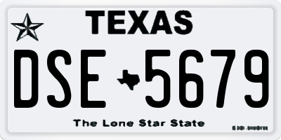 TX license plate DSE5679
