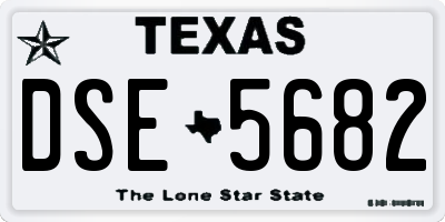 TX license plate DSE5682