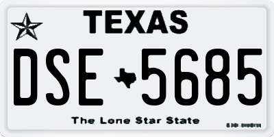 TX license plate DSE5685