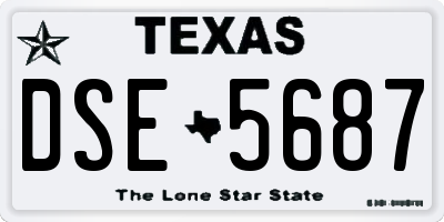 TX license plate DSE5687