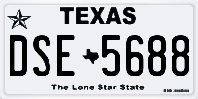 TX license plate DSE5688