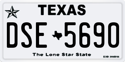 TX license plate DSE5690