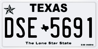 TX license plate DSE5691