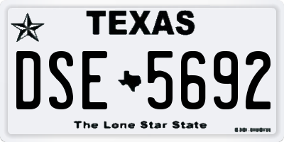TX license plate DSE5692
