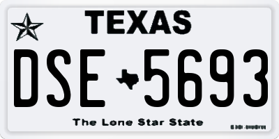 TX license plate DSE5693