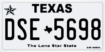 TX license plate DSE5698