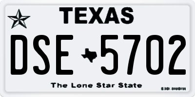 TX license plate DSE5702