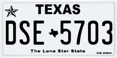 TX license plate DSE5703