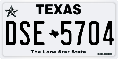 TX license plate DSE5704