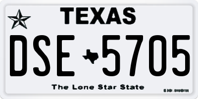 TX license plate DSE5705