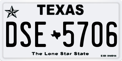 TX license plate DSE5706