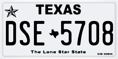 TX license plate DSE5708