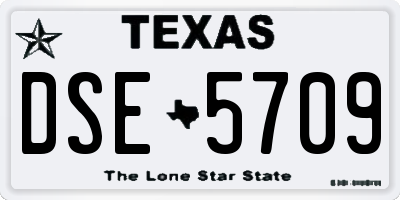 TX license plate DSE5709