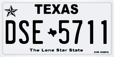 TX license plate DSE5711