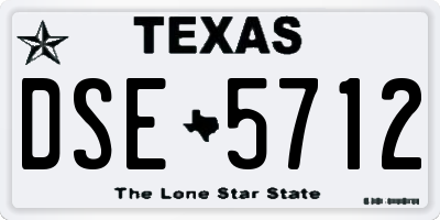 TX license plate DSE5712