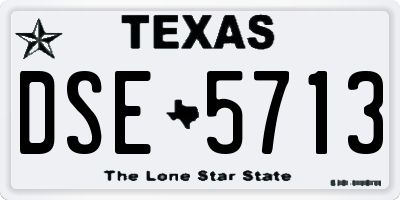 TX license plate DSE5713