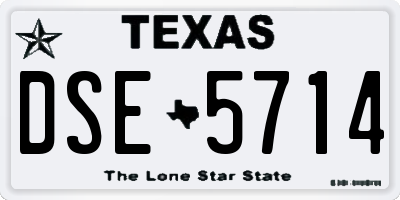 TX license plate DSE5714