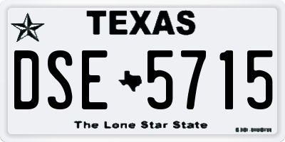TX license plate DSE5715