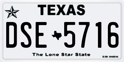 TX license plate DSE5716