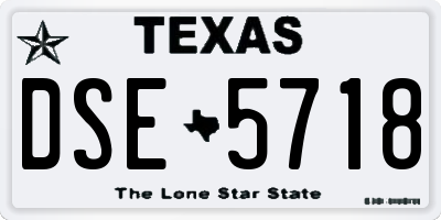 TX license plate DSE5718