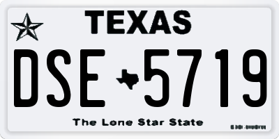 TX license plate DSE5719