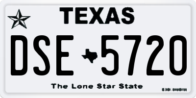 TX license plate DSE5720