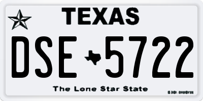 TX license plate DSE5722