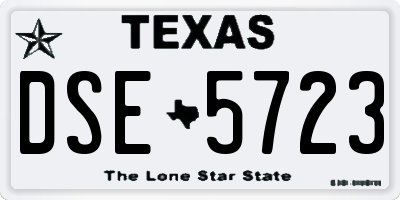 TX license plate DSE5723
