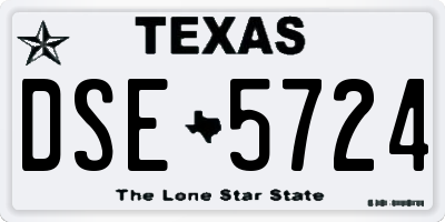 TX license plate DSE5724