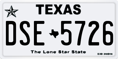 TX license plate DSE5726