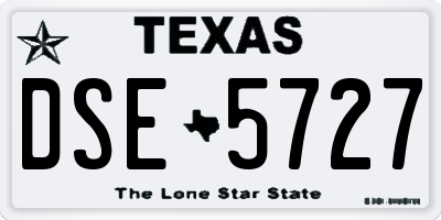 TX license plate DSE5727