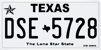 TX license plate DSE5728