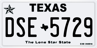 TX license plate DSE5729