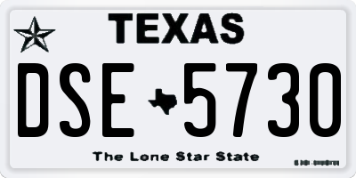 TX license plate DSE5730
