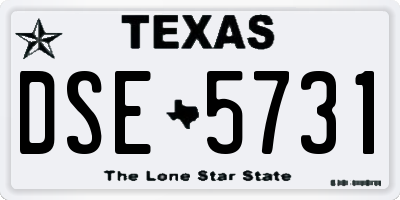 TX license plate DSE5731