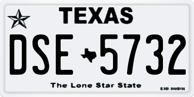TX license plate DSE5732