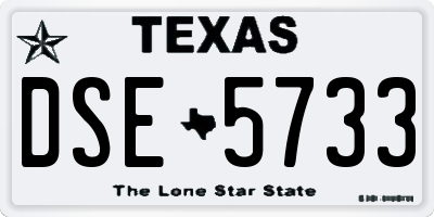 TX license plate DSE5733