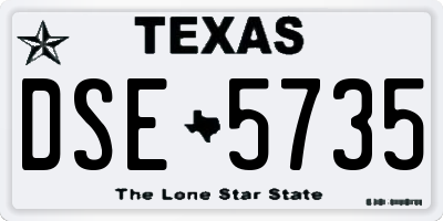 TX license plate DSE5735