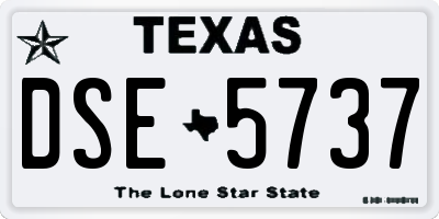 TX license plate DSE5737