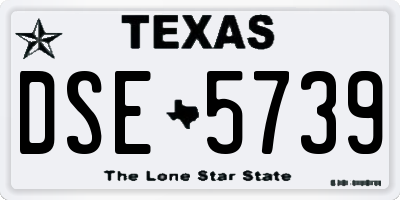 TX license plate DSE5739