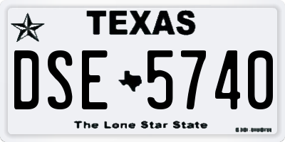 TX license plate DSE5740