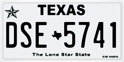 TX license plate DSE5741
